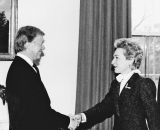 Eliška Hašková s Jimmym Carterem při jeho odchodu z úřadu.